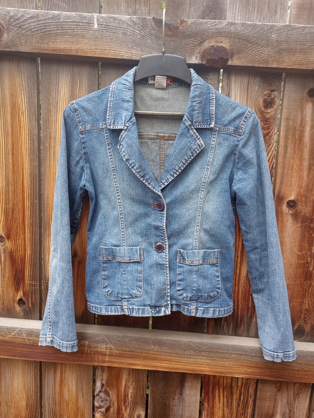Blue Jean Denim Blazer Jacket Size S by KALI